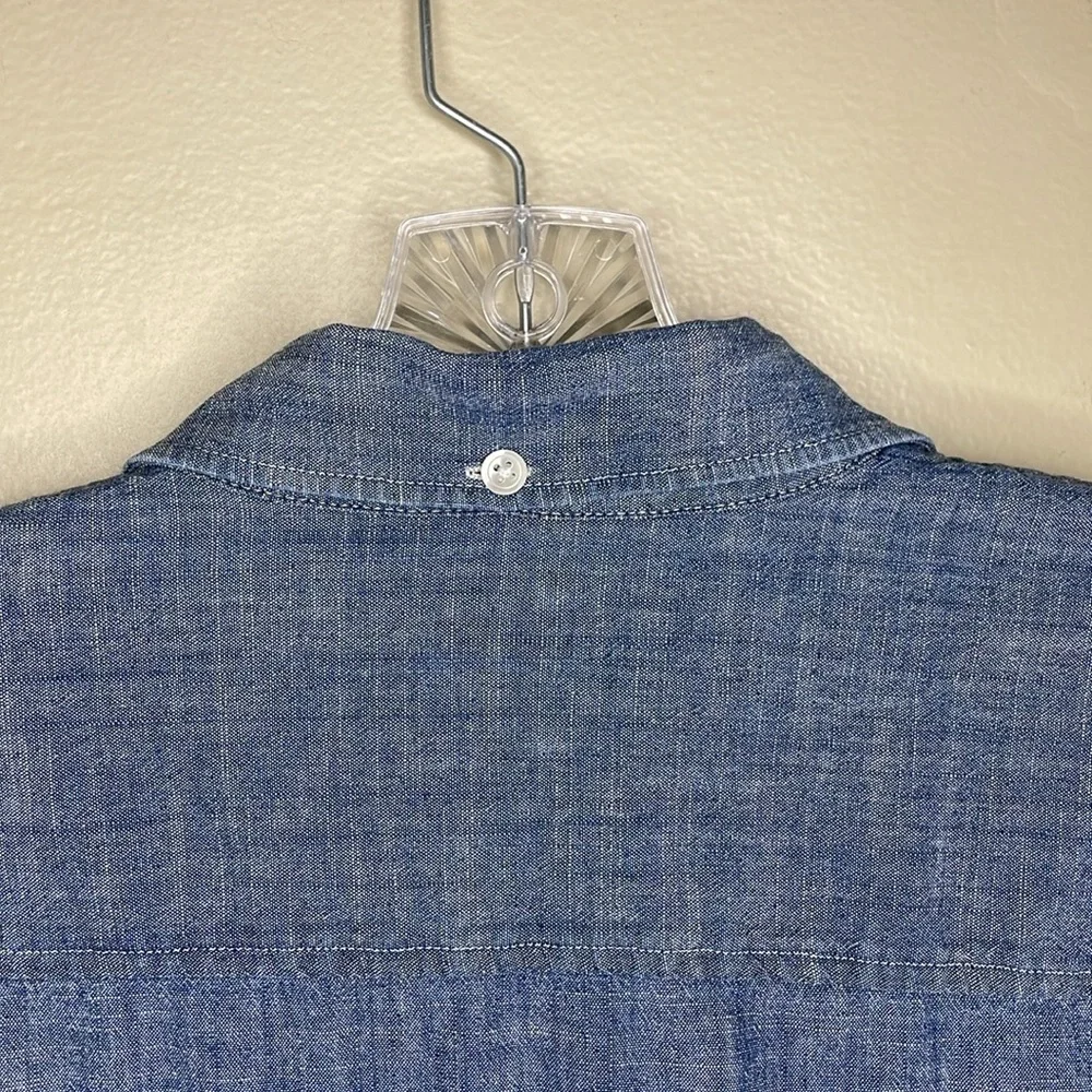 J Crew Factory Button Down Shirt Prep School Roll Tab Sleeves Cotton Preppy Med - Picture 4 of 9